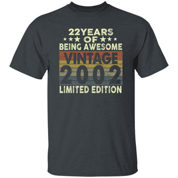 22 Years Of Being Awesome Vintage 2002 Limited Edition Shirt 22nd Birthday Gifts Shirt Gildan Ultra Cotton T-Shirt