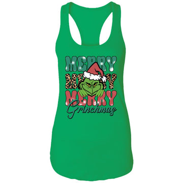 Merry Merry Merry Grinchmas Christmas Funny Ladies Ideal Racerback Tank