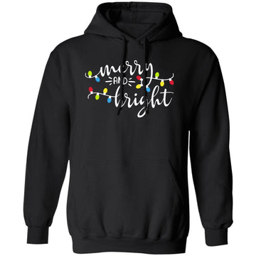 Christmas Shirts Womens Merry and Bright Shirt Xmas Holiday Sweatshirt Christmas Lights