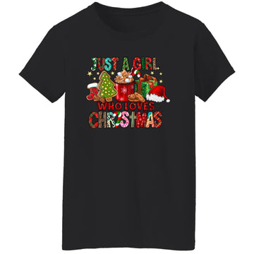 Just A Girl Who Loves Hot Cocoa Funny Christmas Shirt Women's T-Shirt