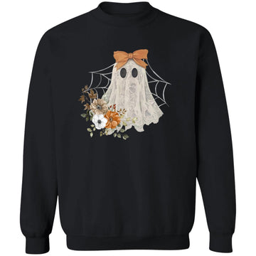 Ghost Halloween Flower Shirt Ghost Spooky Lace Ghost Sweatshirt, Hoodie