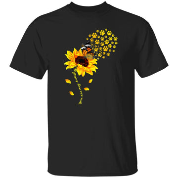 You are my sunshine sunflower funny dog paws butterfly gift t-shirt