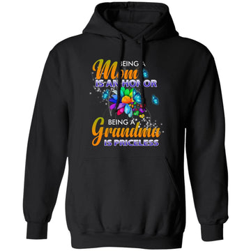 Being A Mom Is An Honor Being A Grandma Is Priceless Butterfly Shirt Gift For Grandma