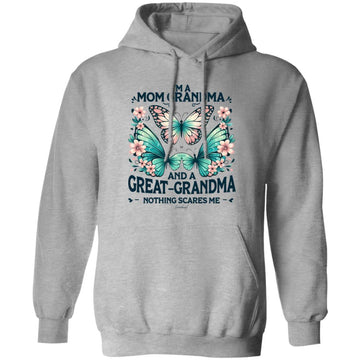 Butterfly I'm a Mom Grandma And A Great Grandma Nothing Scares Me Shirt, Gift For Mom, Grandma