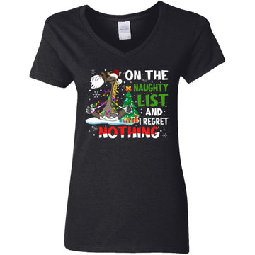 Horse Christmas - On The Naughty List And I Regret Nothing Shirt Women's V-Neck T-Shirt