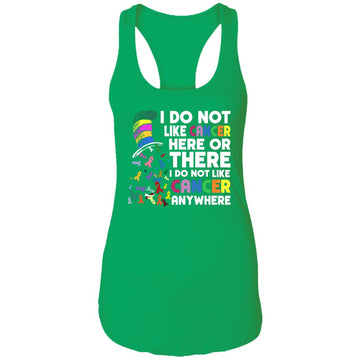 I Do Not Like Cancer Here Or There I Do Not Like Cancer Anywhere T-Shirt Ladies Ideal Racerback Tank