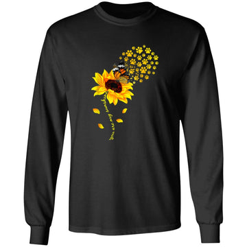 You are my sunshine sunflower funny dog paws butterfly gift t-shirt
