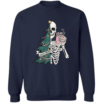 Sorta Merry Sorta Scary Tee - Christmas Shirts Unisex Crewneck Pullover Sweatshirt