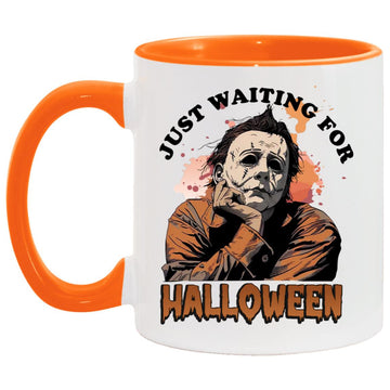 Just Waiting For Halloween Mug - Fall Coffee Mugs,  Autumn Mugs, Thanksgiving Gift Cup