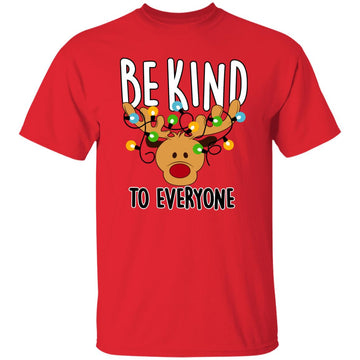 Be Kind To Everyone Reindeer Christmas Light Shirt