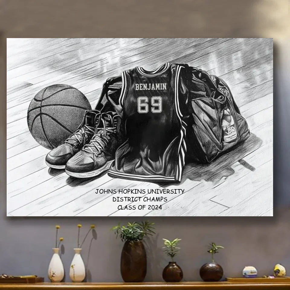 Personalized Class Basketball Team Canvas Poster, Gift For Basketball Team Members