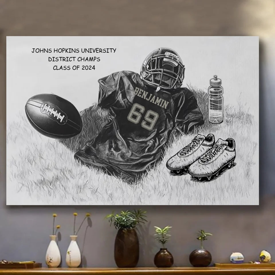 Personalized Class Football Team Canvas Poster, Gift For Football Team Members