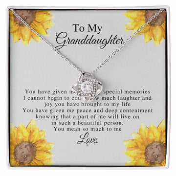 To My Granddaughter Necklace From Grandma Grandpa  - Gift For Granddaughter - Granddaughter Birthday Christmas Gift Box Message Card