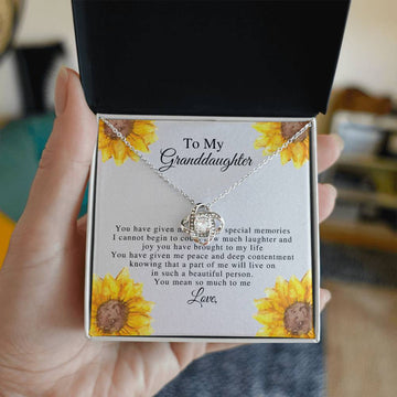 To My Granddaughter Necklace From Grandma Grandpa  - Gift For Granddaughter - Granddaughter Birthday Christmas Gift Box Message Card