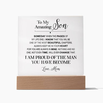 To My Amazing Son - Always Keep Me In Your Heart - Square Acrylic Plaque - Gift For Son Form Mom