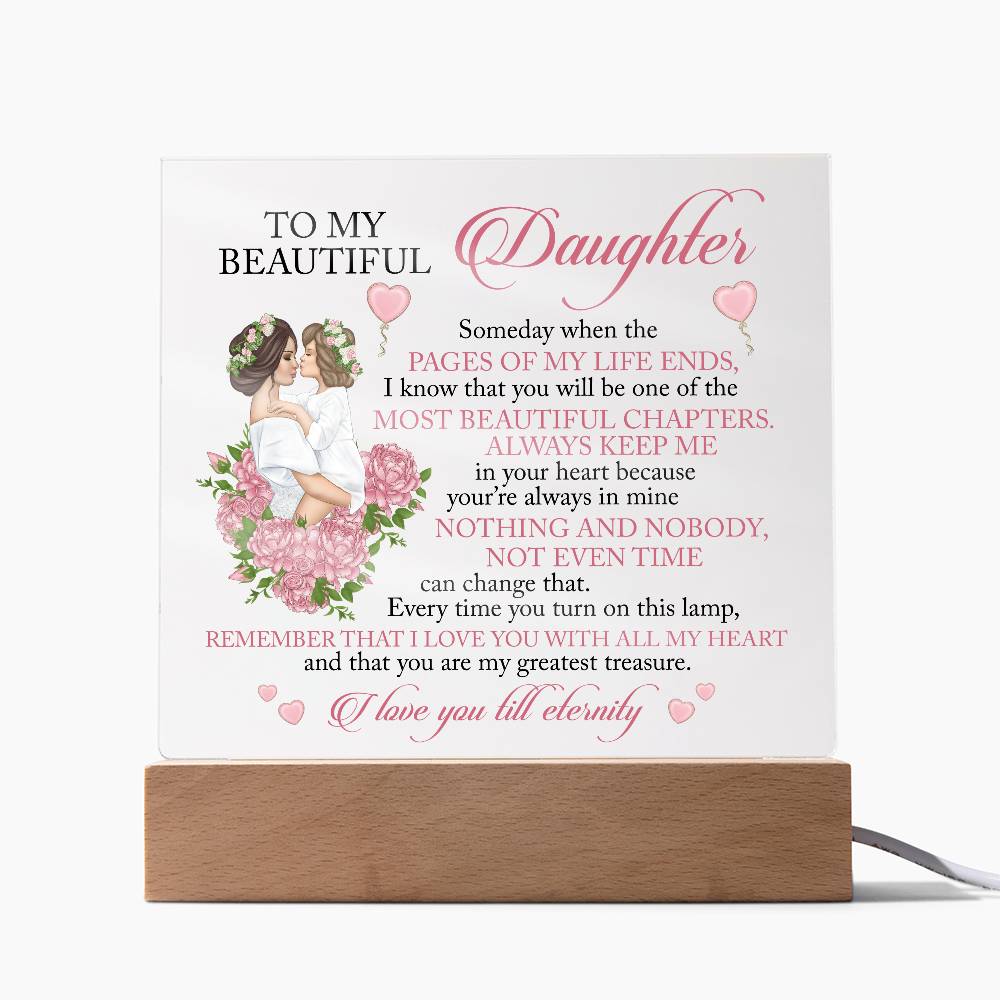 To My Beautiful Daughter | I Love You Till Eternity Acrylic Plaque Gift For Daughter From Mom