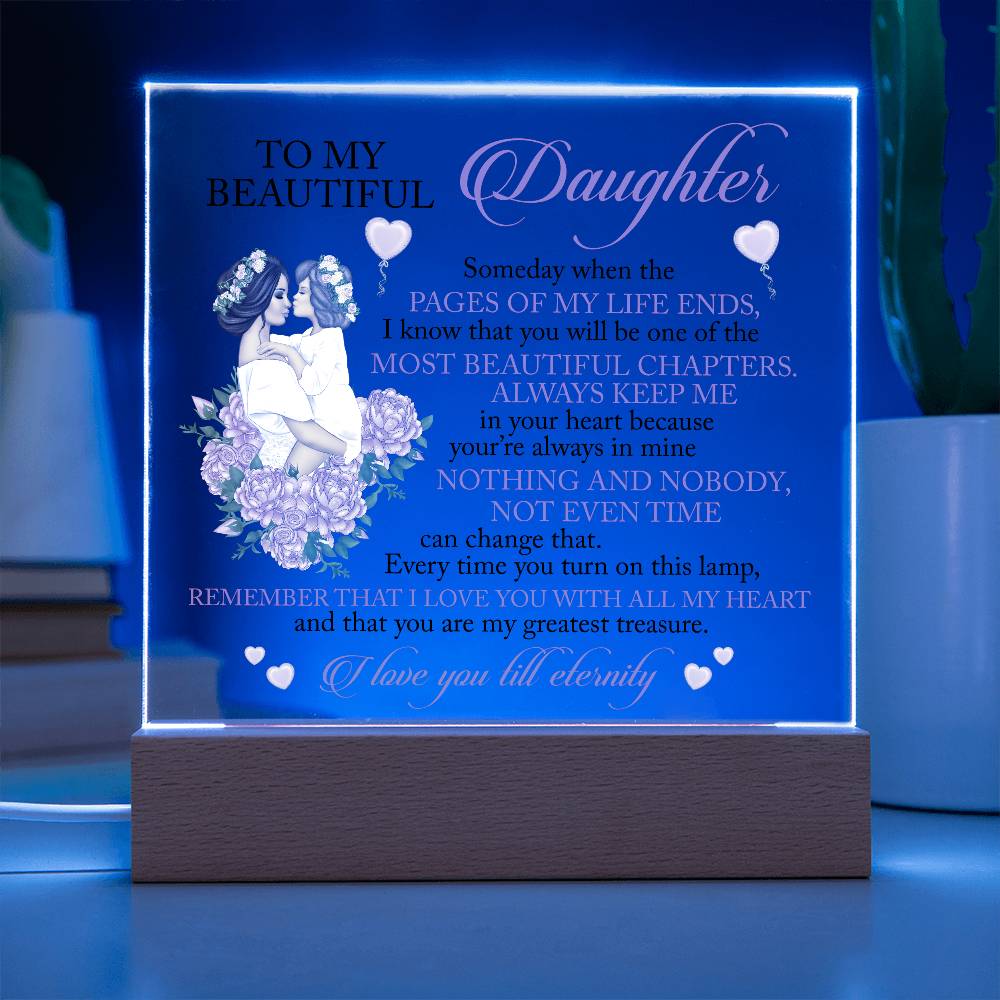 To My Beautiful Daughter | I Love You Till Eternity Acrylic Plaque Gift For Daughter From Mom