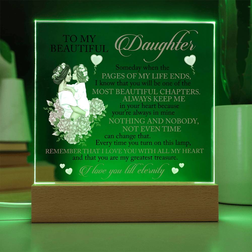 To My Beautiful Daughter | I Love You Till Eternity Acrylic Plaque Gift For Daughter From Mom