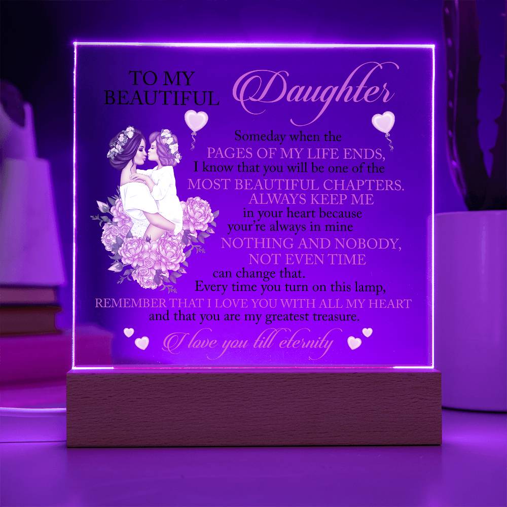 To My Beautiful Daughter | I Love You Till Eternity Acrylic Plaque Gift For Daughter From Mom