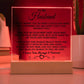 Gift For Husband "I Can't Live Without You" Acrylic Square Plaque - An Unforgettable and Exclusive Keepsake