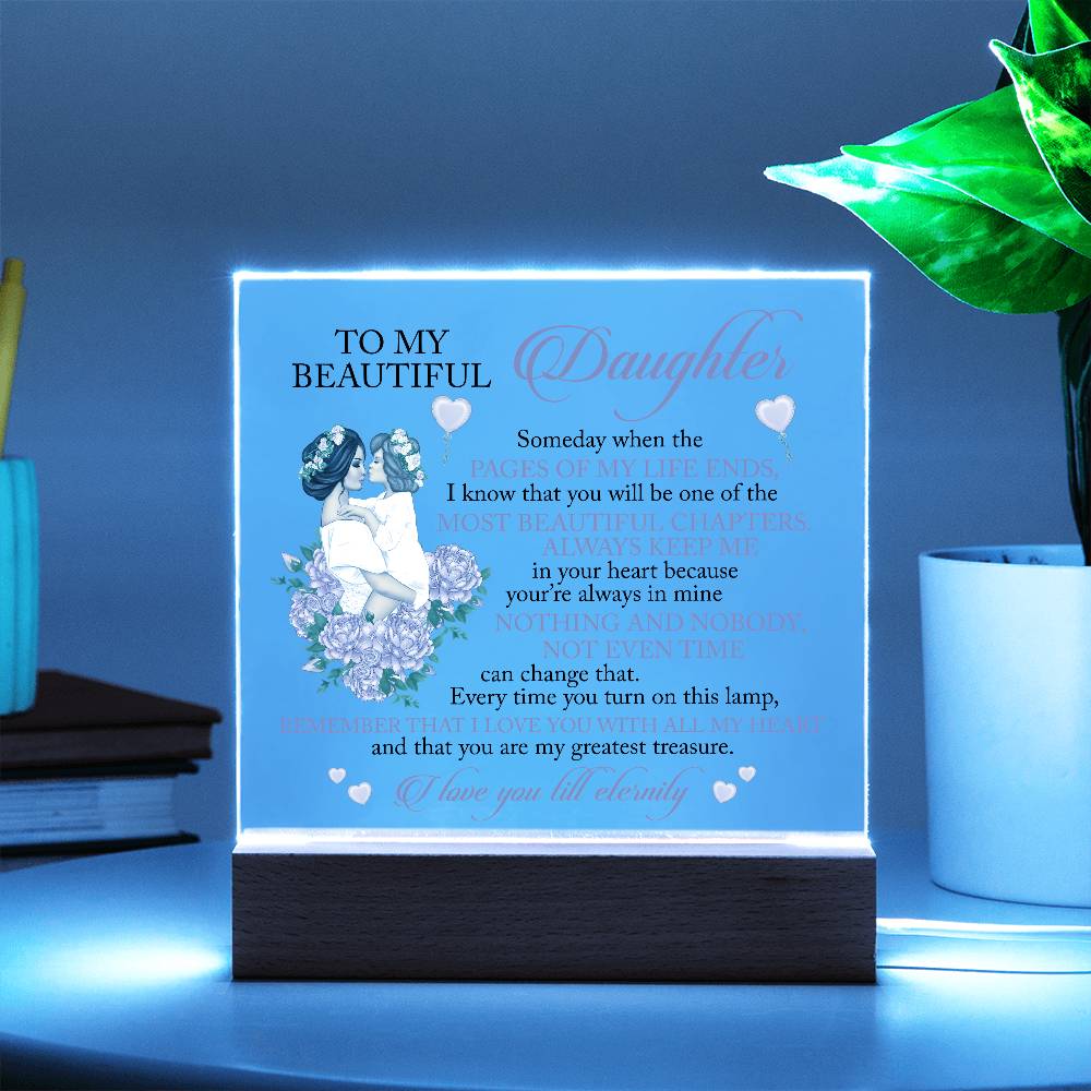 To My Beautiful Daughter | I Love You Till Eternity Acrylic Plaque Gift For Daughter From Mom