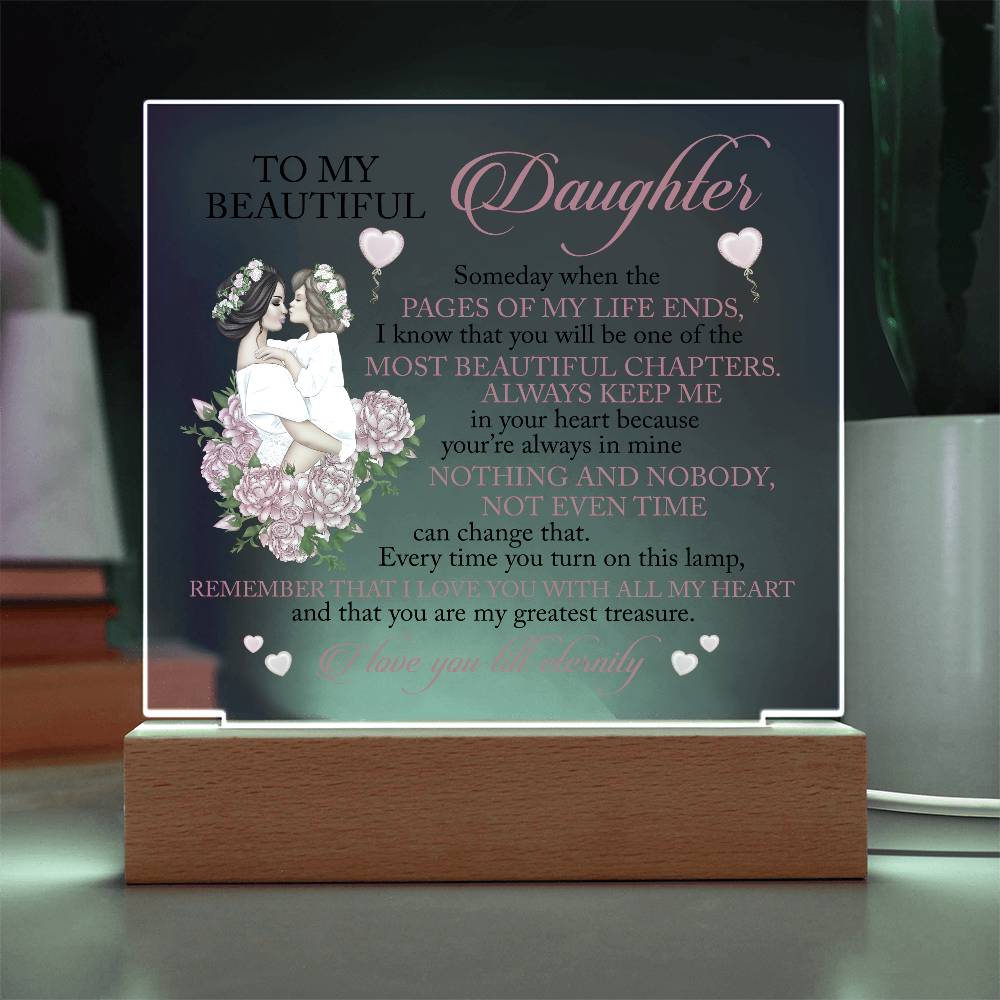 To My Beautiful Daughter | I Love You Till Eternity Acrylic Plaque Gift For Daughter From Mom