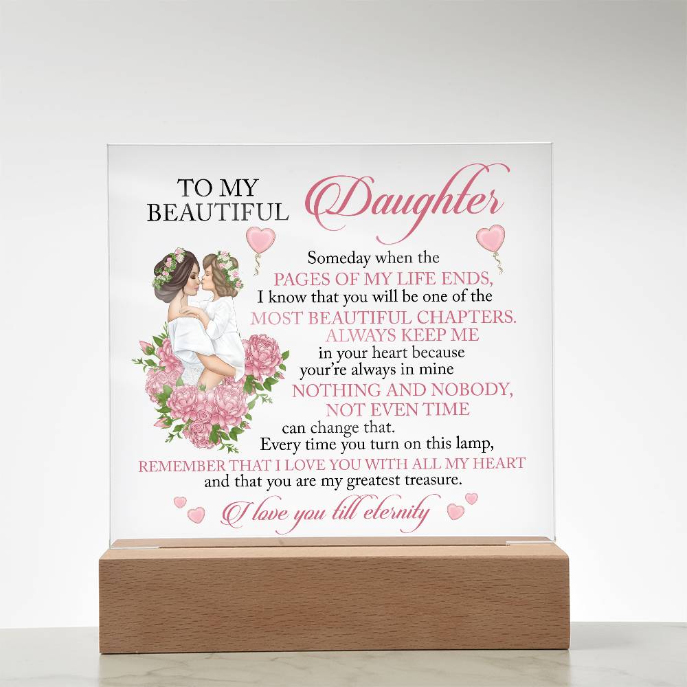 To My Beautiful Daughter | I Love You Till Eternity Acrylic Plaque Gift For Daughter From Mom