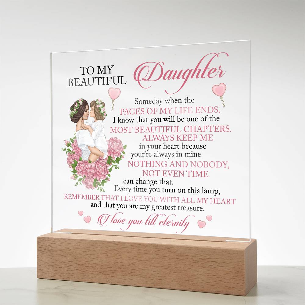 To My Beautiful Daughter | I Love You Till Eternity Acrylic Plaque Gift For Daughter From Mom