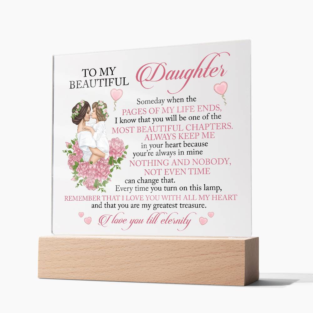 To My Beautiful Daughter | I Love You Till Eternity Acrylic Plaque Gift For Daughter From Mom