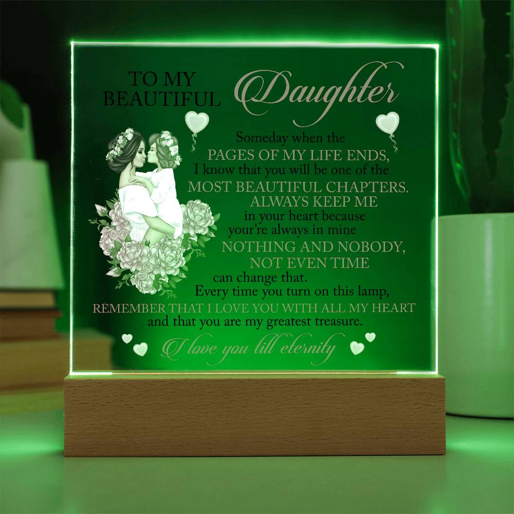 To My Beautiful Daughter | I Love You Till Eternity Acrylic Plaque Gift For Daughter From Mom