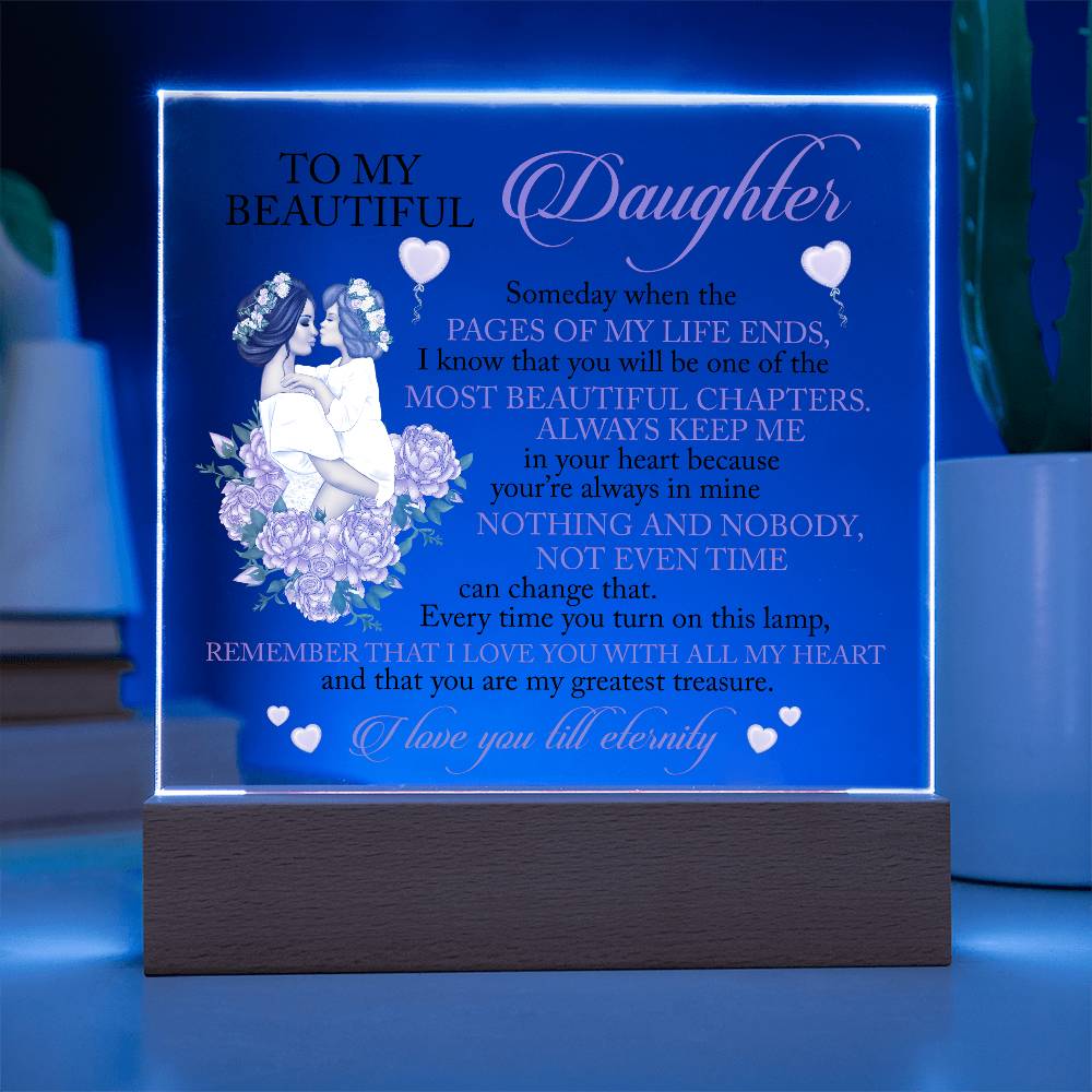 To My Beautiful Daughter | I Love You Till Eternity Acrylic Plaque Gift For Daughter From Mom