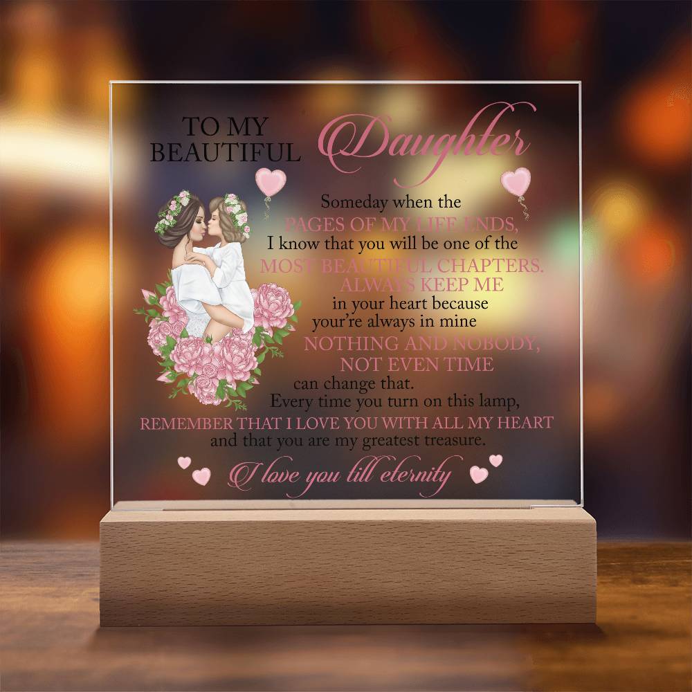 To My Beautiful Daughter | I Love You Till Eternity Acrylic Plaque Gift For Daughter From Mom