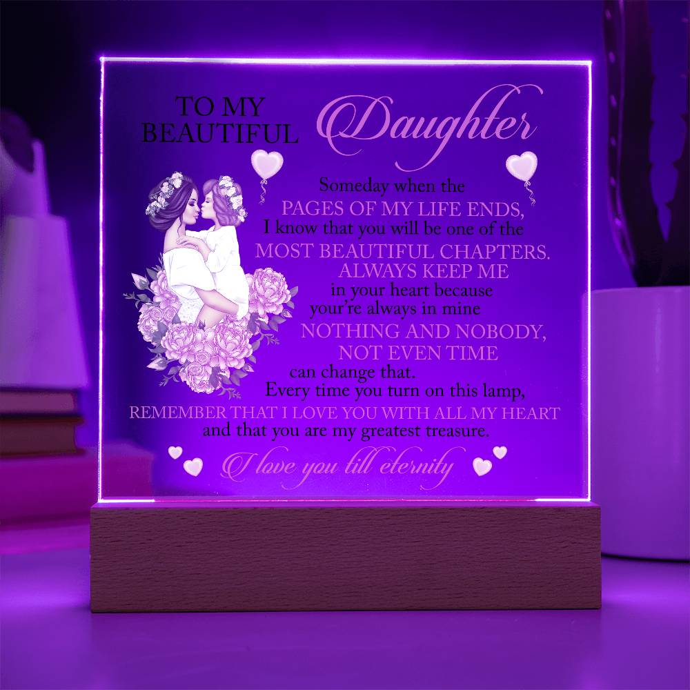 To My Beautiful Daughter | I Love You Till Eternity Acrylic Plaque Gift For Daughter From Mom