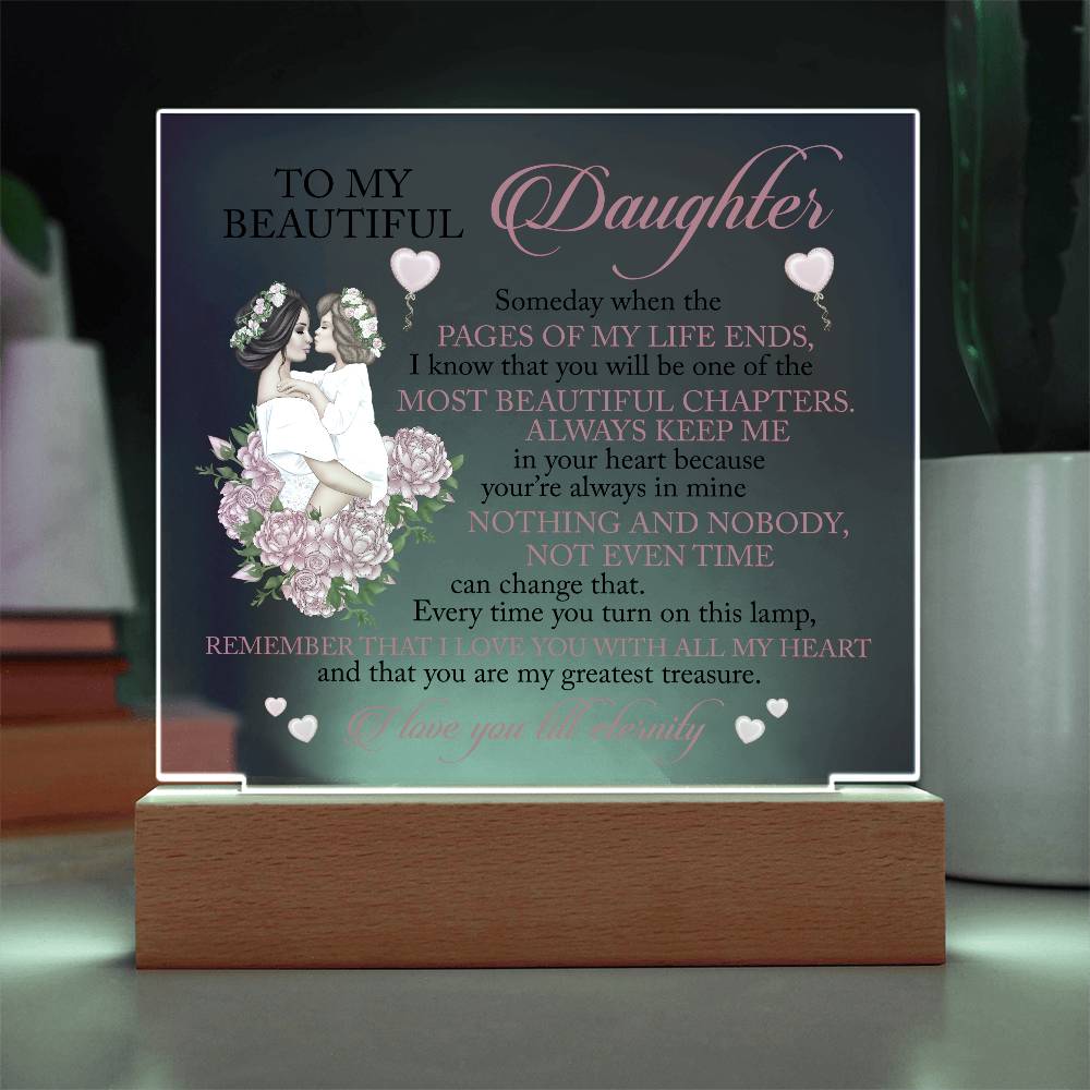 To My Beautiful Daughter | I Love You Till Eternity Acrylic Plaque Gift For Daughter From Mom