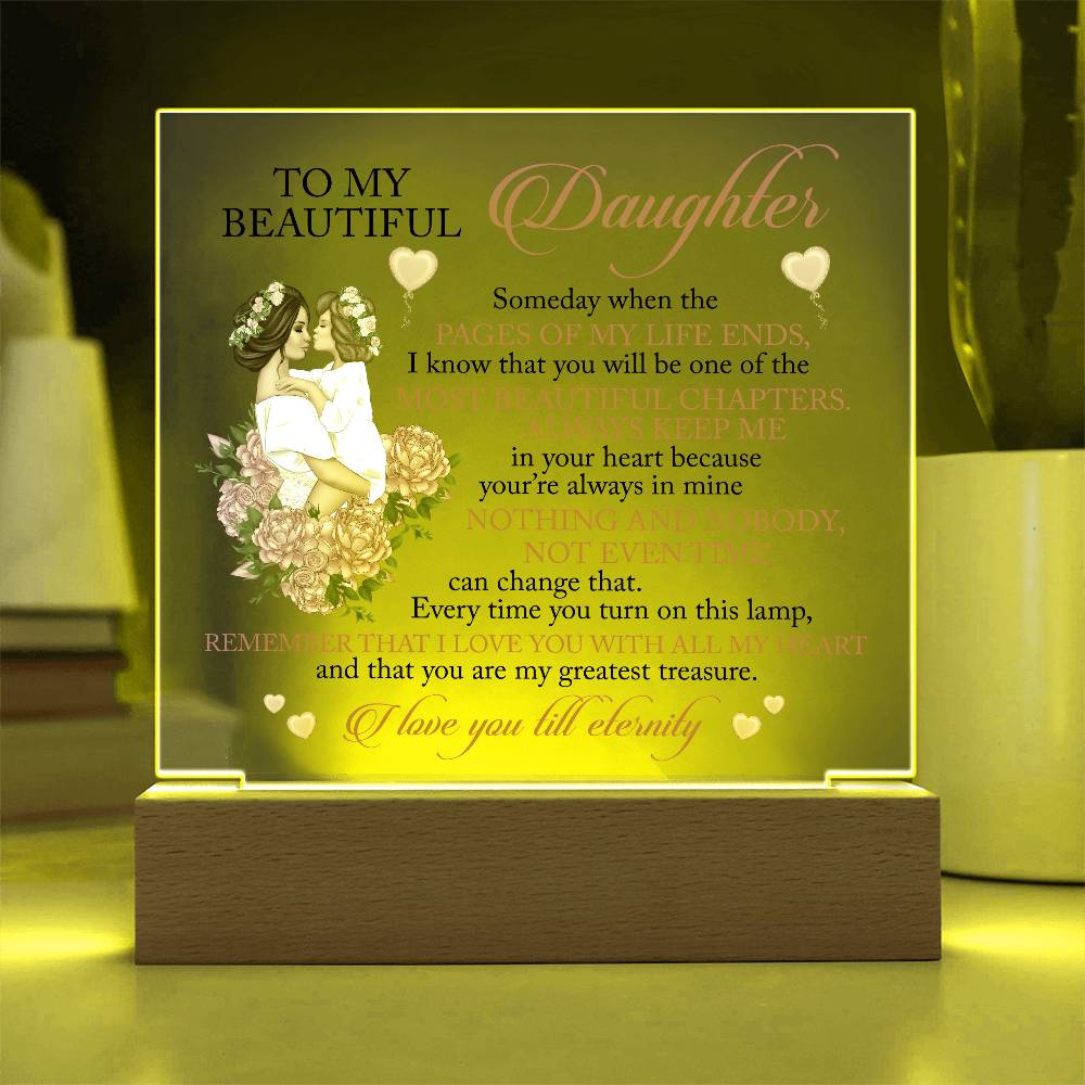 To My Beautiful Daughter | I Love You Till Eternity Acrylic Plaque Gift For Daughter From Mom