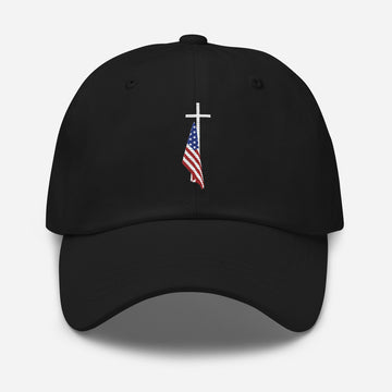 Cross Jesus Hat - Faith Over Fear Vintage Old American Flag Cross Christian Hat, Cap, Embroidered Dad Hats