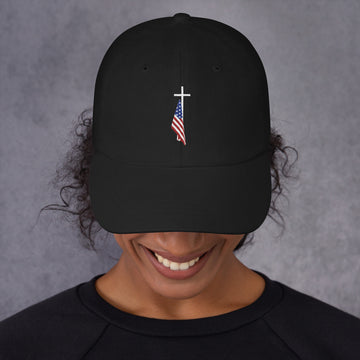 Cross Jesus Hat - Faith Over Fear Vintage Old American Flag Cross Christian Hat, Cap, Embroidered Dad Hats