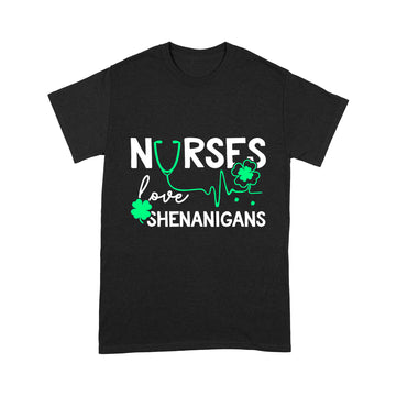 Nurses Love Shenanigans Funny St Patrick's Day Nursing T-Shirt - Standard T-shirt