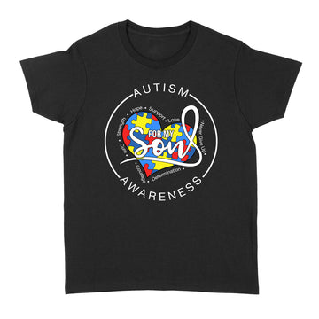 Autism Awareness Puzzle Piece For My Son Love Autistic Support Shirt - Standard Women's T-shirt