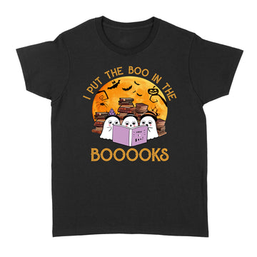 I Put The Boo In The Booooks Halloween Tee Boo Read Books Shirt - Standard Women's T-shirt