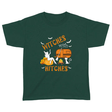 Camping Witches With Hitches Halloween Shirt Cat Lovers Shirt - Standard Youth T-shirt