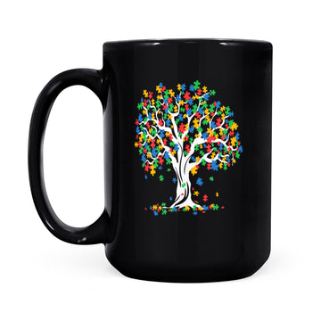 Tree Of Life Autism Awareness Month Funny Asd Supporter Gift Mug - Black Mug