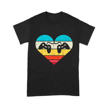 Heart Video Game Controller Boys Valentines Day Gamer Gift T-Shirt - Standard T-shirt