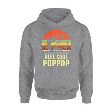 Vintage Reel Cool Pop-Pop Fishing Funny Grandpa PopPop Shirt - Standard Hoodie