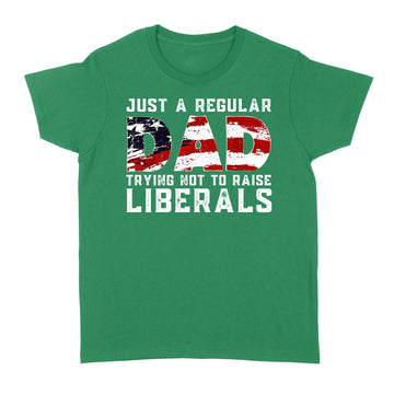 Republican Just A Regular Dad Trying Not To Raise Liberals Shirt Funny 4th of July Patriotic Vintage Gifts - Standard Women's T-shirt