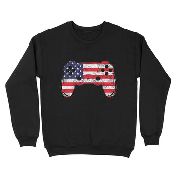 4th Of July T Shirt Video Game Gamer Kids Boys Men USA Shirt - Standard Crew Neck Sweatshirt