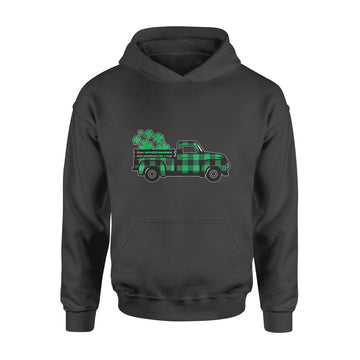 Green Buffalo Plaid Shamrock Pickup Truck St. Patrick's Day T-Shirt - Standard Hoodie