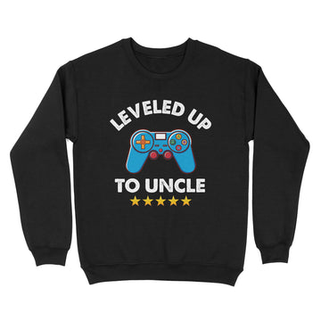 Leveled Up To Uncle 2023 Funny Soon To Be Uncle 2023 T-Shirt - Standard Crew Neck Sweatshirt