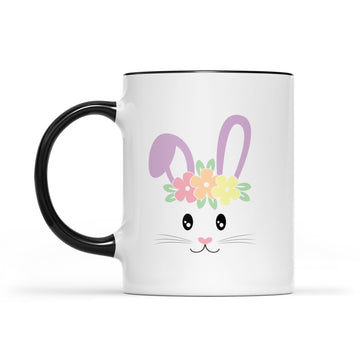 Cute Easter Bunny Face Pastel Mug For Girls - Accent Mug