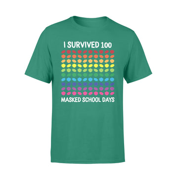 I Survived 100 Masked School Days 100th Day Of School Girls T-Shirt - Premium T-shirt